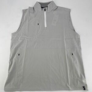 Kenneth Cole Golf Mens Vest M Grey Quarter Zip Sleeveless Performance Activewear